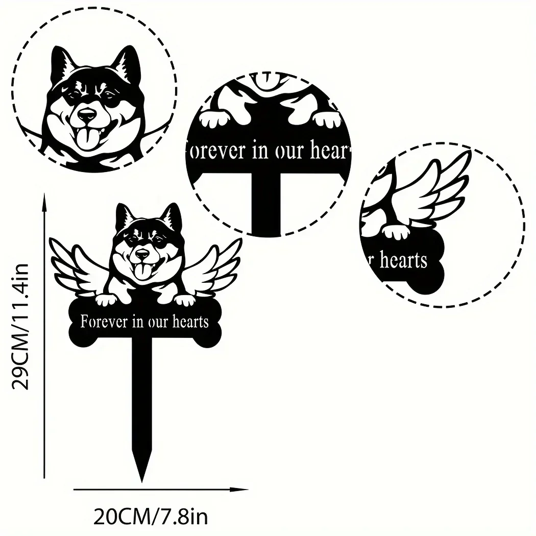 

CIFBUY Deco 1pc Dog Memorial Stake, Metal Stake, Sympathy Sign, Pet Grave Marker, Remembrance Stake, Yard Art Decor