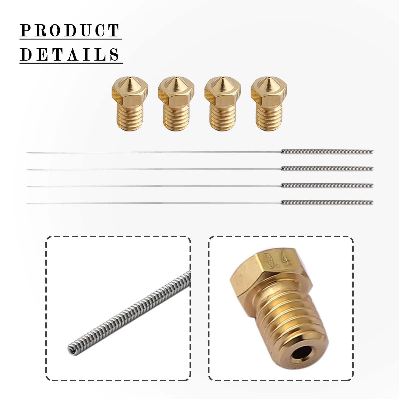 

8 Pcs 0.4mm Nozzle For Anycubic I3 Mega / MEGA-S For 3D Printer Extruder Nozzle M6 Brass Printers AccessoriesFor 1.75mm Filament