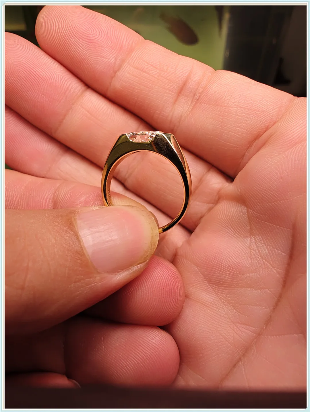 Lab grown HPHT CVD Horse's-eye cut IGI certificate diamond 1ct 14K gold rings Spot goods