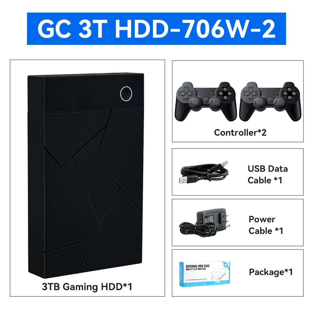 thumbnail image 1 of Consola de juegos retro LaunchBox/Retrobat/Playnite con disco duro portátil de 3 TB y más de 17 300 juegos AAA/3D/retro para PS4/PS3/PS2/Switch/Wii, 1 of 5