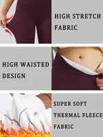 Plus size Women's thick thermal leggings with high waist and fleece lining.design for winter running yoga and workout activities - Image 3