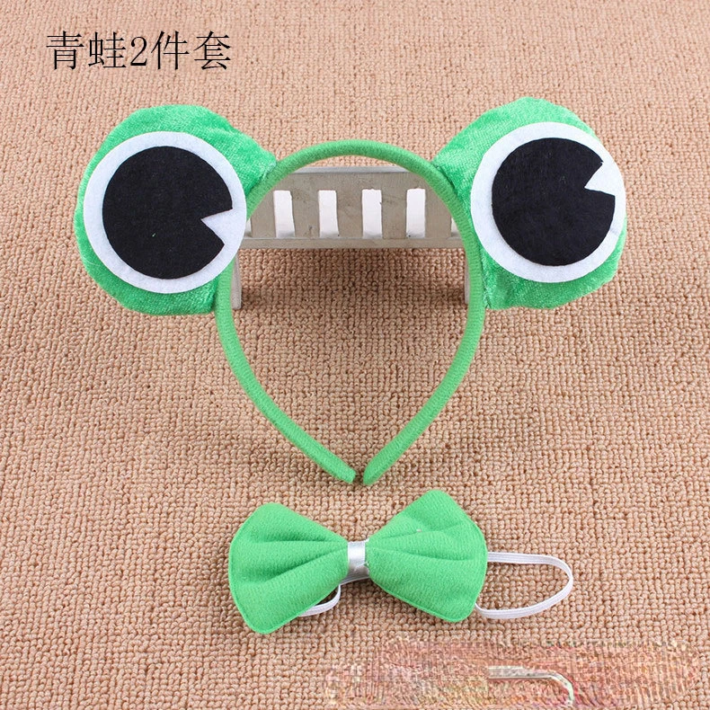Kid Cartoon Animal Dress Cosplay Frog Tiger Mouse Monkey Costumes Accessory Boy Sweet Headwear Tail Bow Children's Day Gifts