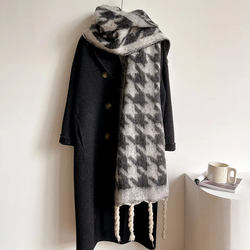 Winter New Elegant Houndstooth Pattern Scarf Women Men Scarf Long Warm Shawl 5 Colors Pashmina Free Shipping