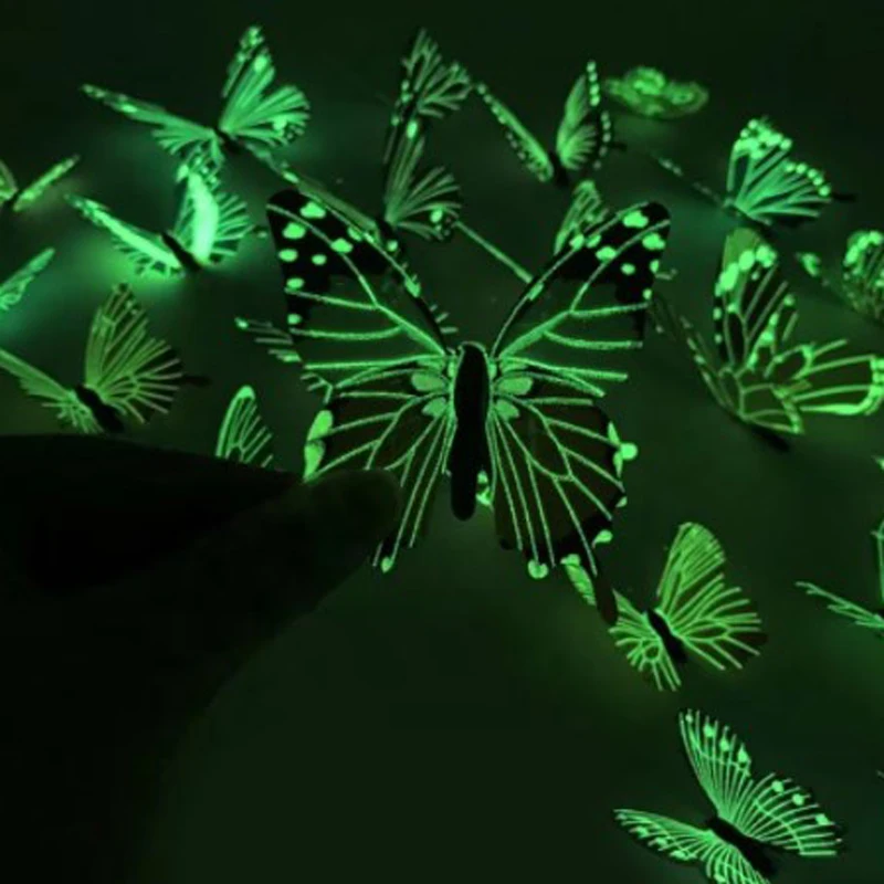 12 Pcs 3D Luminous Butterfly Creative Wall Stickers DIY Wall Stickers Modern Wall Art Home Decoration DIY Gifts 5 12 Pcs 3D Luminous Butterfly Creative Wall Stickers DIY Wall Stickers Modern Wall Art Home Decoration DIY Gifts 5