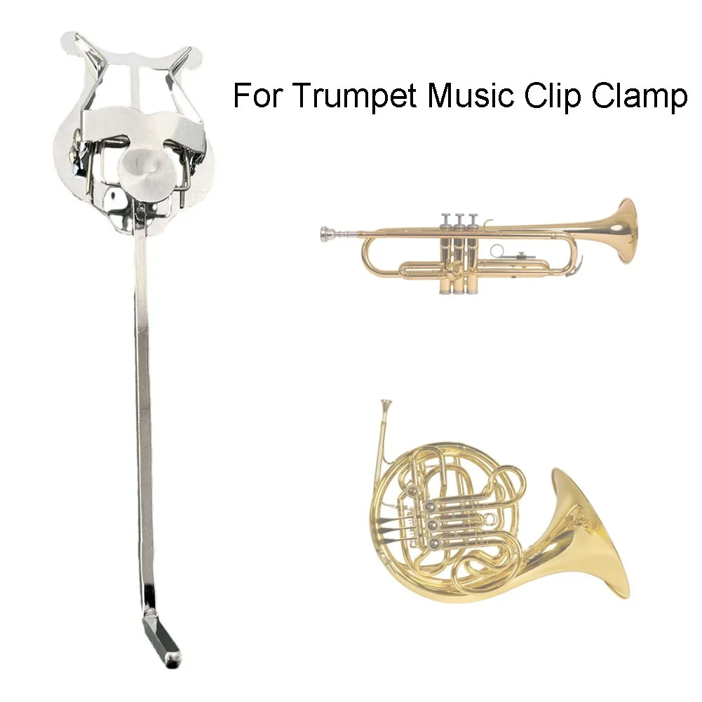Portable metal trumpet marching lyre clamp on stand lightweight sheet music clip for beginners also suitable gifts sheet music holder