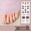 Semi Cured Toenail Wraps 32Tips Fashion Color Long Lasting Full Cover Nail Gel Sticker Wraps Manicure Nail Sticker Press On Nail 5