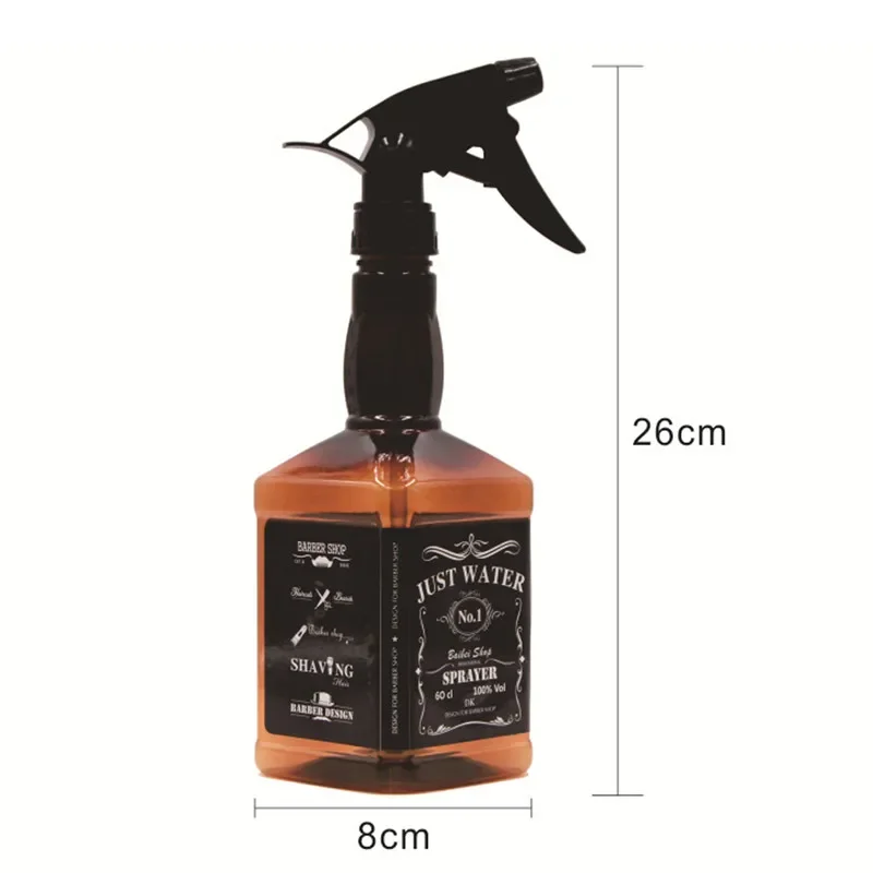 Hairdressing Spray Bottle 400ML 600ML Salon Barber Hair Tools Water Sprayer Retro Whiskey Oil Head Watering Can