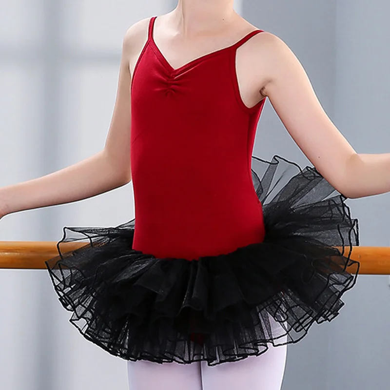 

4-layer Fluffy Ballet Dance Dress for Girls Children's Dance Tutu Skirt Gauze Skirt Kids Children Party Performance Costume