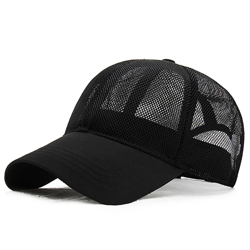 New Men Big Head Mesh Baseball Cap Big Size Trucker Hat Breathable Sun Caps Adjustable High Quality 3