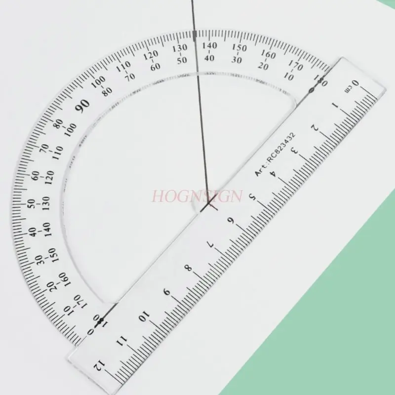 1pcs 반원형 자, 각도기, 다기능 자, 드로잉 자, 원형 아크 그리기, 이중 각도 측정