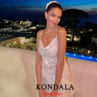 KONDALA Sexy Chic Women Dress Solid Cami Backless Sequined Tierred Mini Short Dress Fashion 2025 Fall Evening Club Party Dress - Image 2