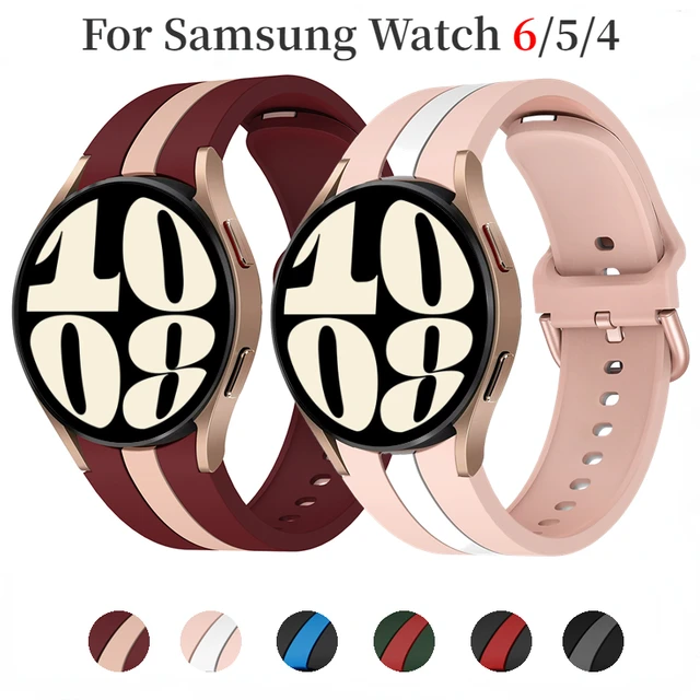 Correa Original para Samsung Galaxy Watch 4/5/6 classic, pulsera de  silicona sin huecos, 47mm, 43mm, 44mm, 40mm, 5 pro, 45mm