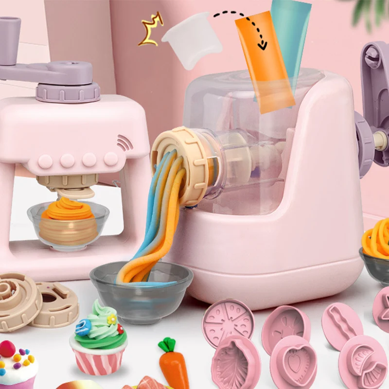 Kitchen Toys Pretend Kitchen Toys Pretend Food Toys Doll House Toys Diy Clay Pasta Machine Children Pretend Play Simulation Kitchen Ice Cream Machine Suit Model Girl Toys Gift