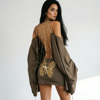 Elegant Chic Dress Stylish Vintage Luxury Backless Flowy Women's Gowns Sophisticated Modest Parties Trend Women Street Outfits