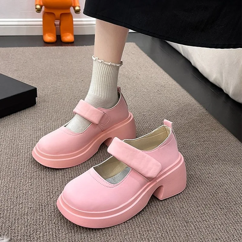 

Туфли женские на платформе и высоком каблуке, летние босоножки без каблука, Лолита, брендовые туфли-лодочки, 2024