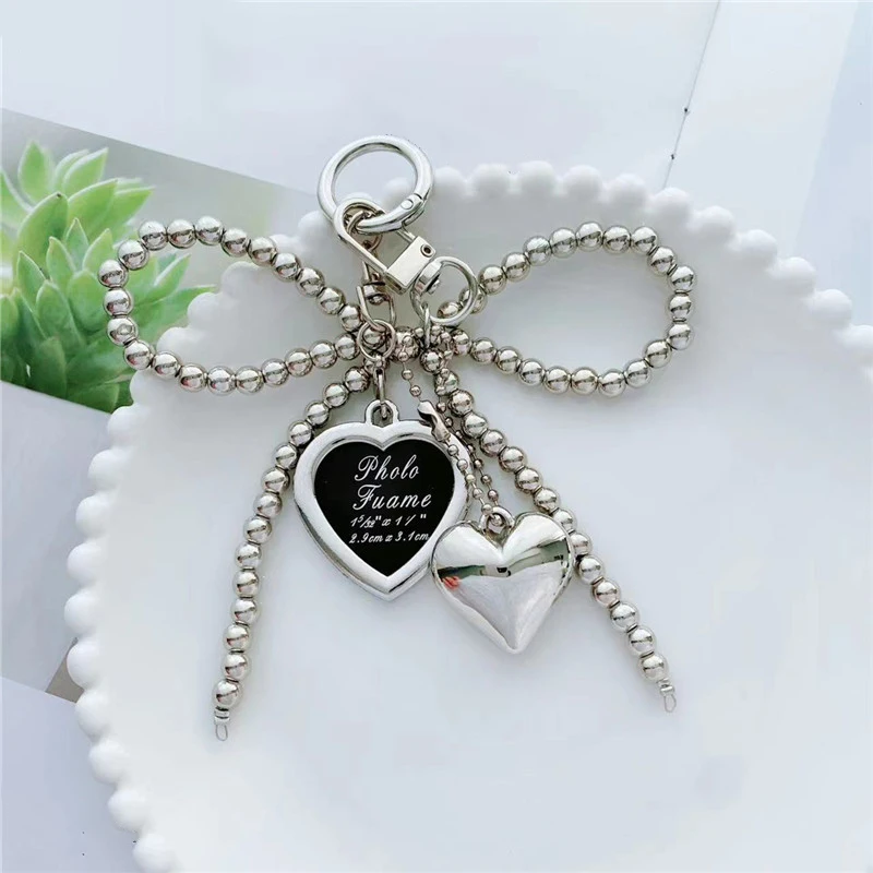 Koreanische Stile Tasche Charme Schöne Herz Schlüsselbund Rucksack Handtasche Anhänger Ornamente Bögen Schlüsselanhänger Mode Schlüsselhalter – Detail 4