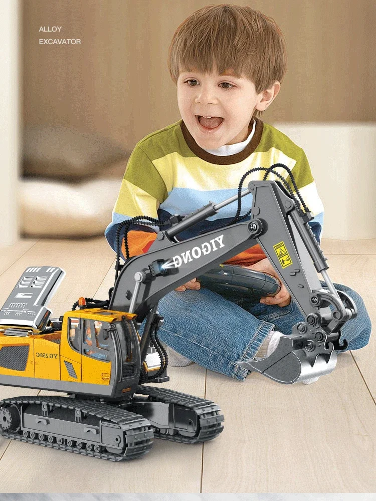 S4d9e782e78644a1c94c4dabd1cc9aa294 Yigong Kids symulacja 5/11 kanał ze stopu zdalnego sterowania koparka zabawki zdalnie sterowane elektryczne duży samochód inżynieryjny zabawka prezent