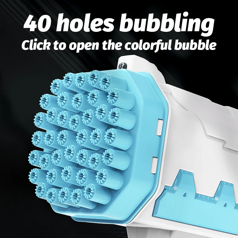 Bring 2 bottles of 50ml bubble water 2pcs 40 hole bubble guns toy handheld bubble wedding outdoor toy boys and girls toy gift 4
