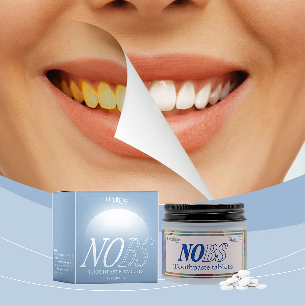 Tooth Powder 62Pcs Toothpaste Tablets Travel Mouthwash Tablets Keep Fresh Natural With Mint for Outdoor Travel