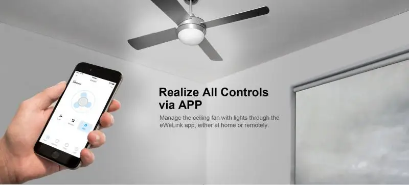 SONOFF iFan04 WiFi Smart Ceiling Fan And Light Controller With RM433 R2 Controller Ewelink Remote Control Support Alexa Google wireless remote controller,smart universal remote control,smart ir remote control,bluetooth voice remote control