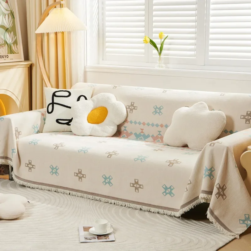 Chenille Geometry Sofa Towel Four Seasons Universal Sofa Towel Non-slip Printing Couch Blanket All Inclusive Cover Cloth Towel 3