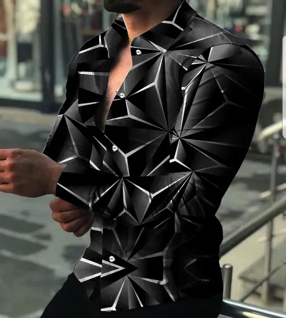 Autumn Men's Printed Hawaii Casual Shirts 2021 Brand Streetwear Men's Clothing Cardigan High-End Long Sleeve Dress Shirt CS-03
