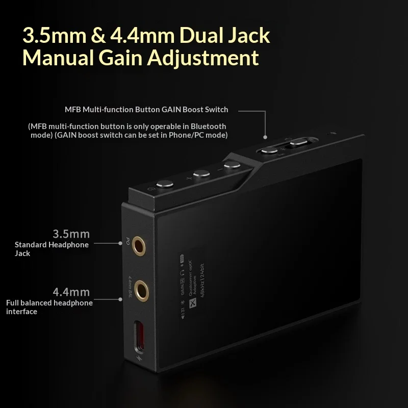 뉴 퀘스타일 M18i MAX 블루투스 헤드폰 앰프 디코더 리틀 테일 HIFI 모바일 휴대용 무손실 3.5mm/4.4mm 잭 디코더