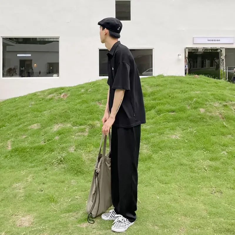 Trousers Male Hip Hop Men's Casual Pants Brown Straight Classic Streetwear Sale Aesthetic New in Cotton Fashion Korean Style Y2k