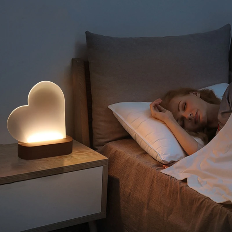 Sublimation LED Acrylic Photo Frames Night Lights With Warm Color Light,With Wood Stand For Heat Press Printing