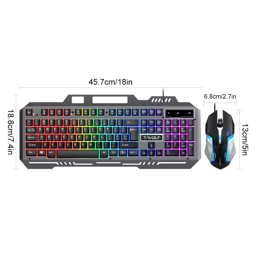 2025 Game Exclusive Electronic Sports Keyboard And Mouse Set USB Wired Interface RGB Light Effect Keyboard Ergonomic Wheel Mouse
