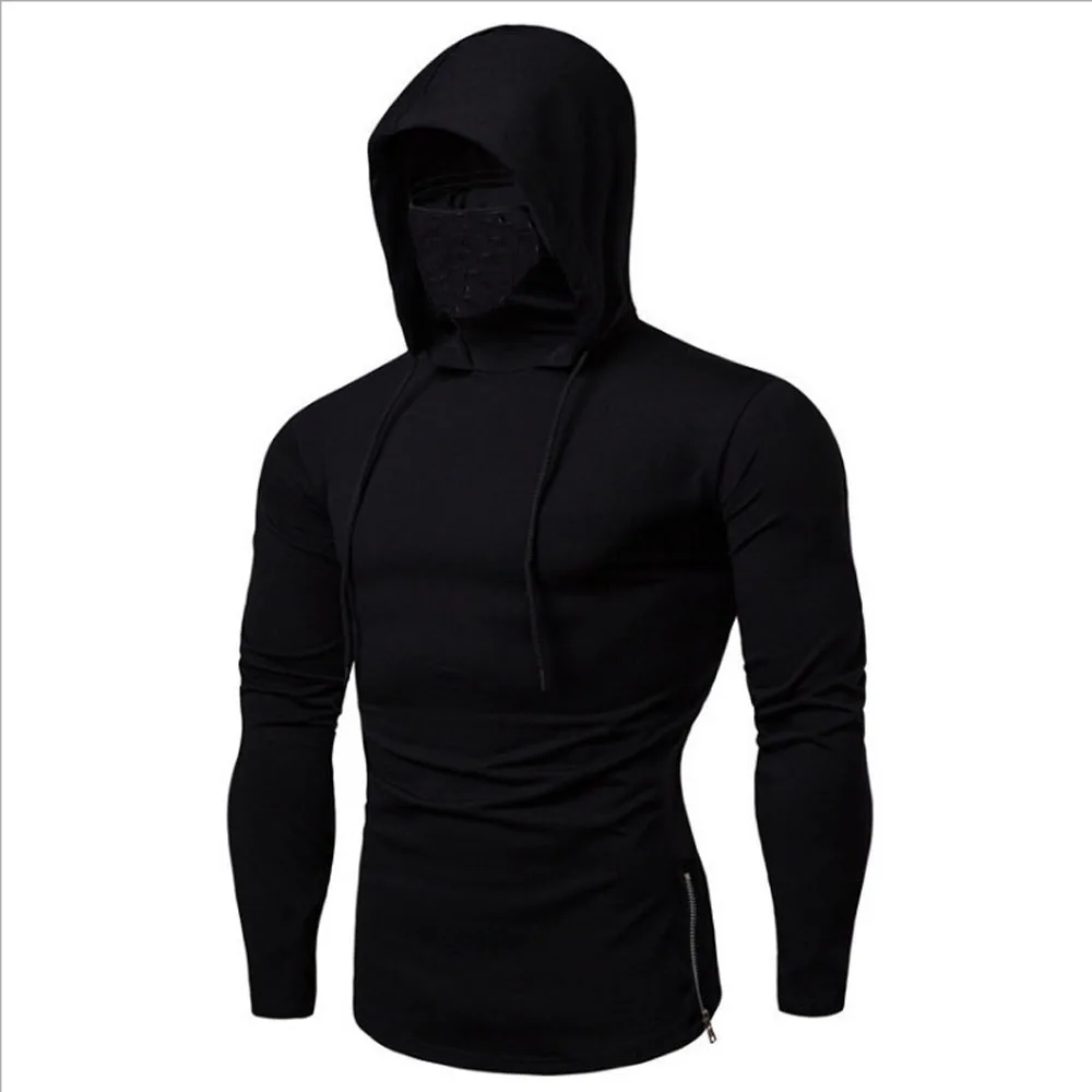 Men Spring Summer Hooded Sweatshirts Long Sleeve Slim Pullover