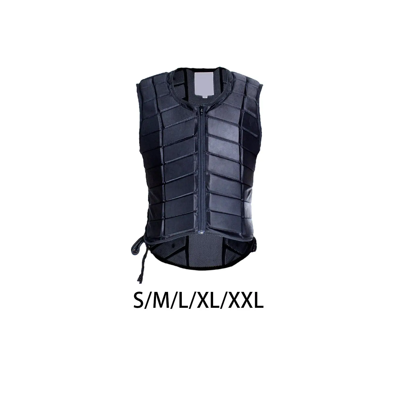 Equestrian Vest Professional Padded Horse Riding Vest Black Zipper Protector Gear Waistcoat