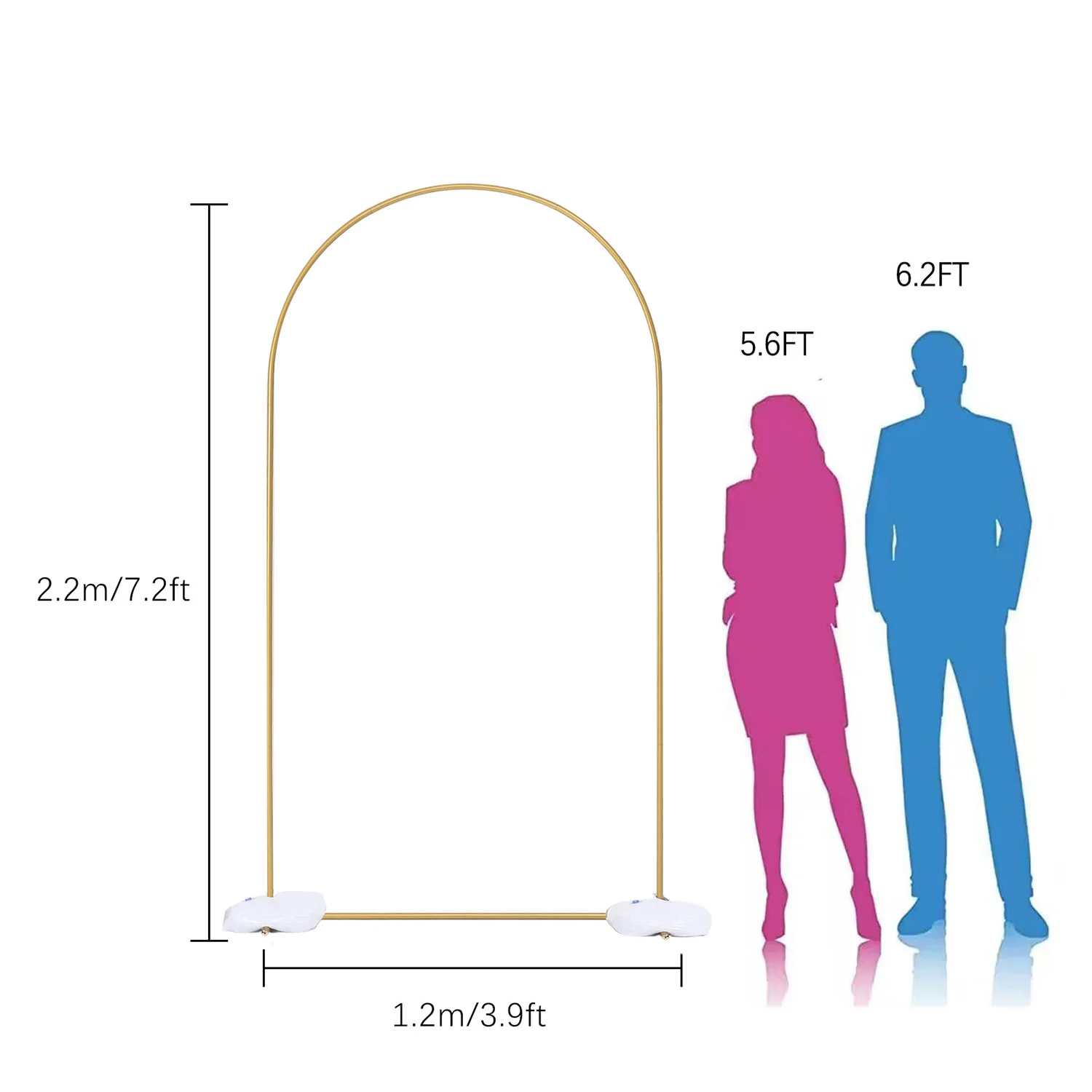 7.2ft Gold Metal Arch Backdrop Stand Wedding Arch for Birthday Party Bridal Baby Showers