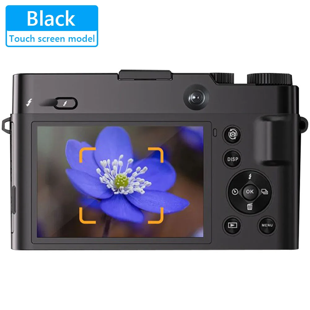4K 64MP Digital Camera Dual Lens Cameras with Anti-Shake Flash 16X Digital Zoom Compact Camera for Photography and Video