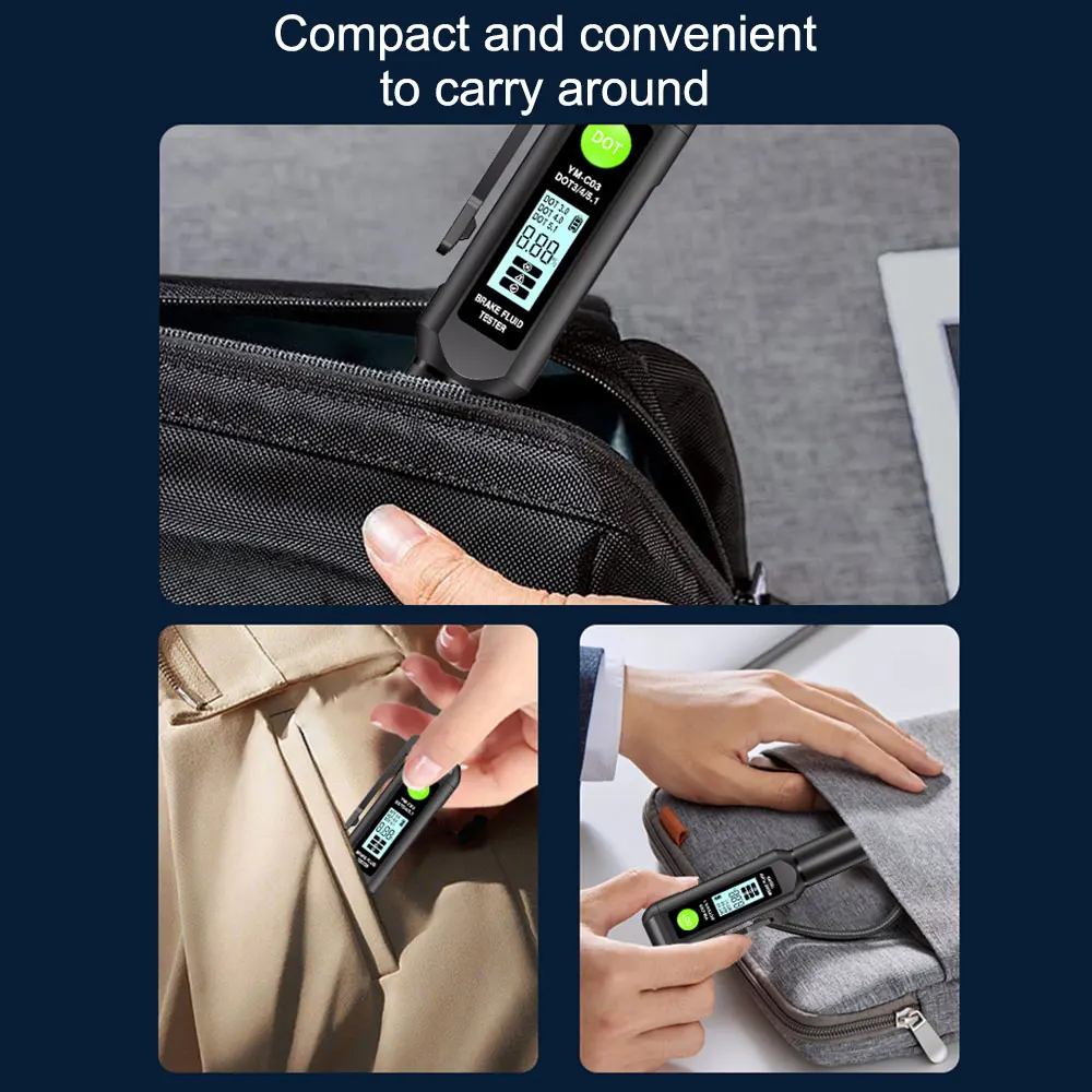 Digital Brake Fluid Tester DOT3 DOT4 DOT5.1 Auto Car Oil Water Content Detector High Accuracy Brake Oil