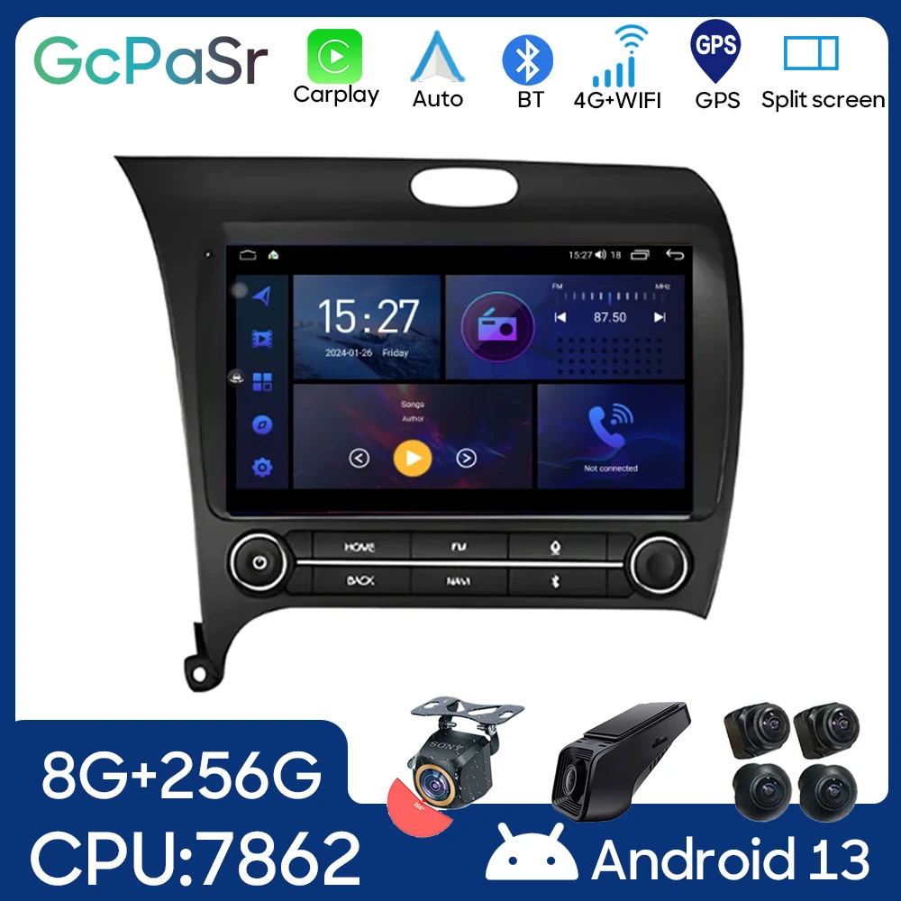 

Car Android For Kia Cerato 3 K3 Forte 2013 - 2018 LHD Auto Radio Stereo Head Unit Multimedia Player GPS Navigation NO 2din DVD