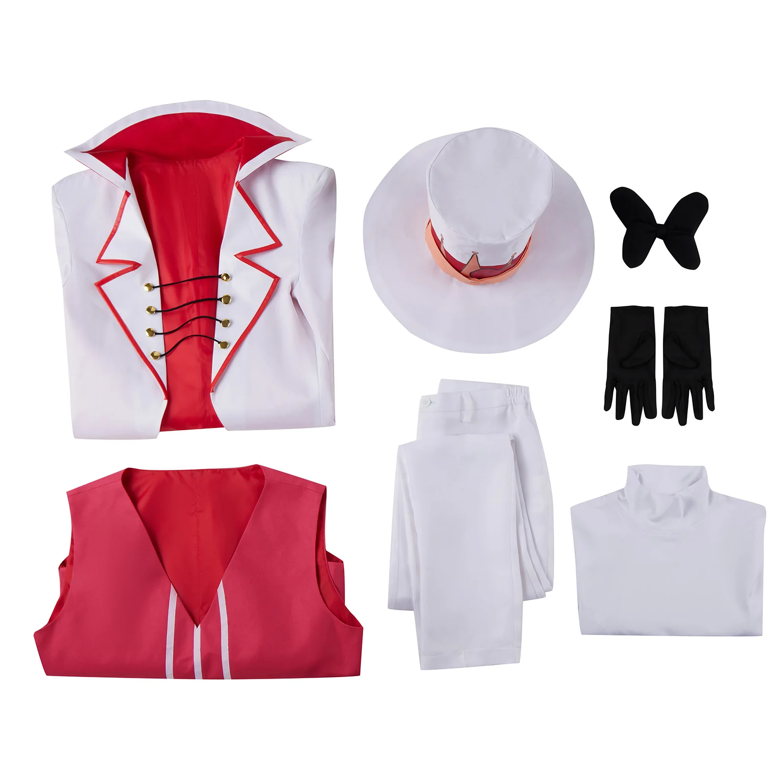 thumbnail image 1 of Disfraz de Lucifer Morning Star para hombre, traje elegante con sombrero, disfraz de Halloween, carnaval, Navidad, uniforme, traje de Anime, 1 of 5