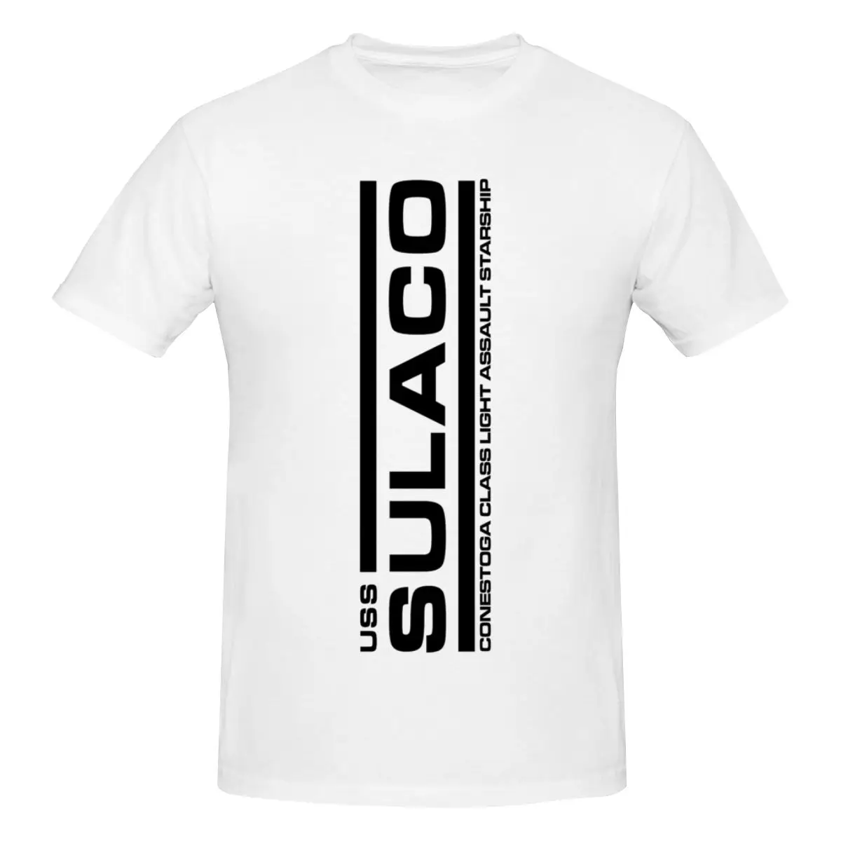 

High Quality 100% Cotton USS Sulaco Conestoga Class Light Assault Carrier Racerback Men's Basic Short Sleeve T-Shirt