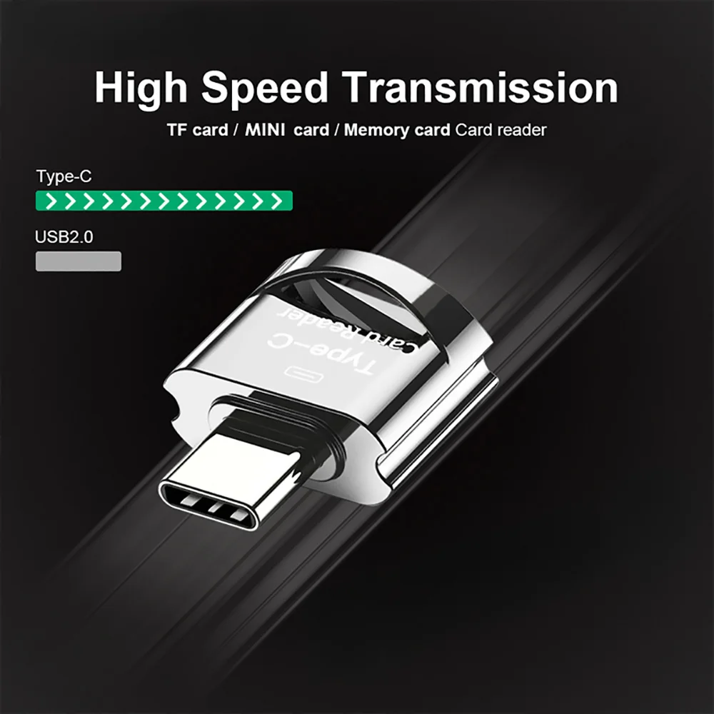 Type C To Micro-SD TF Adapter Cardreader Mini High Speed Smart Memory Card Reader Watching Movie Data Transmission