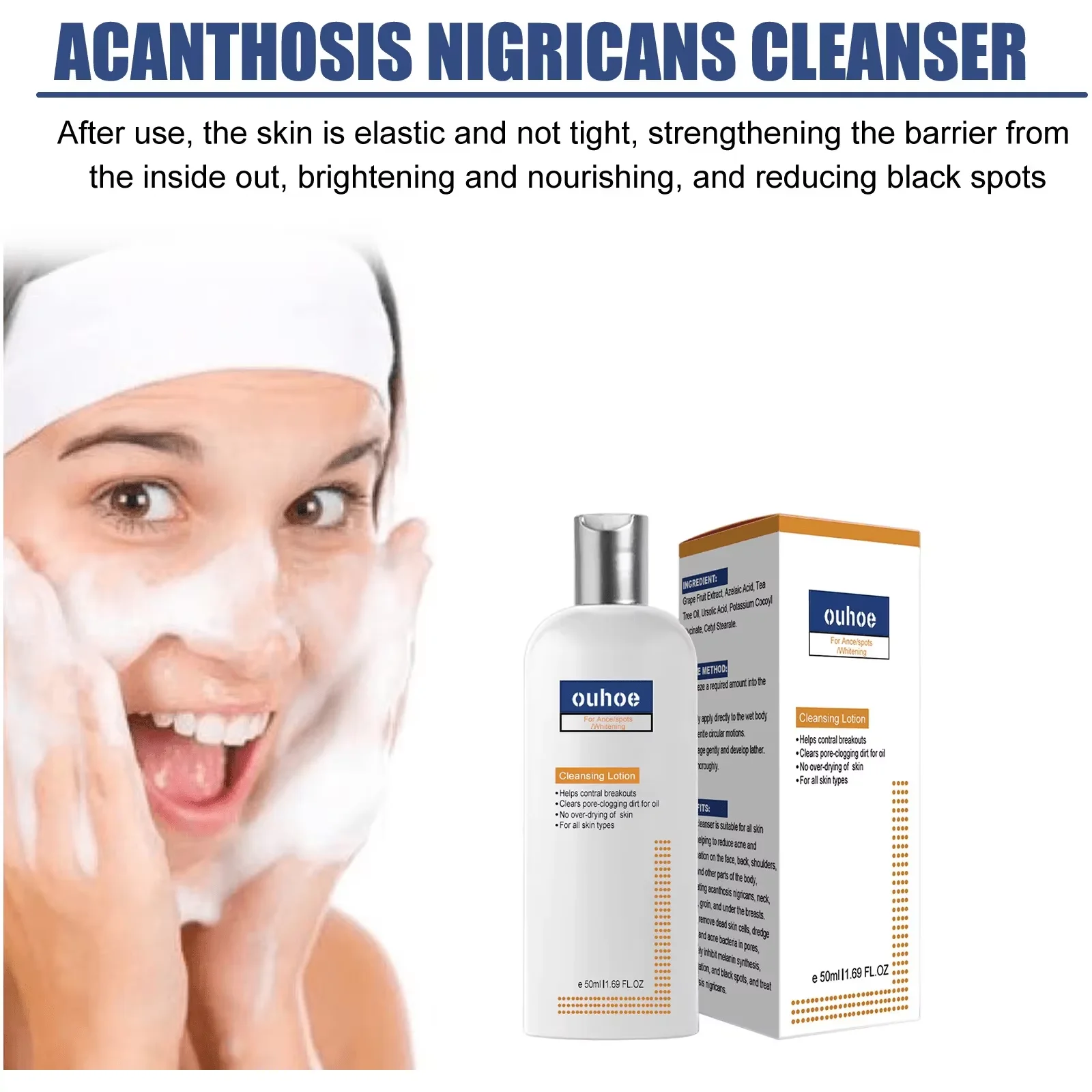 Whi-tening Facial Cleanser Remove Melasma D-ark Sp-ot Pigmentation Anti Acne Deep Moisturizing Brightening Smooth Face Skin Care 5