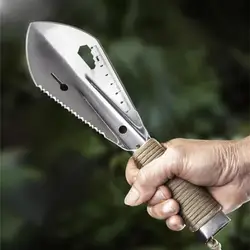 Multifuncional de aço inoxidável jardim pá ferramentas paisagismo detecção escavadeira ferramenta com hex régua jardim bonsai