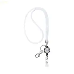 Elegant Rhinestone Sparkling Lanyard Necklace (White)