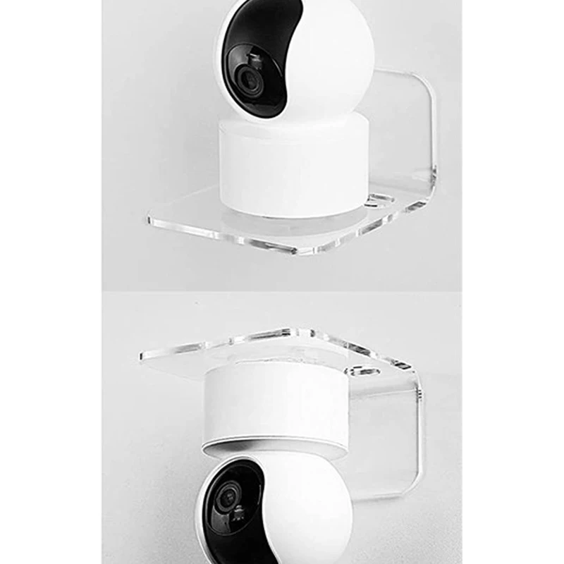 3PCS Surveillance Camera Shelf Acrylic Adhensive Wall Mount Stand Storage Rack for Small Items in Living Room Bathroom Bedroom 4