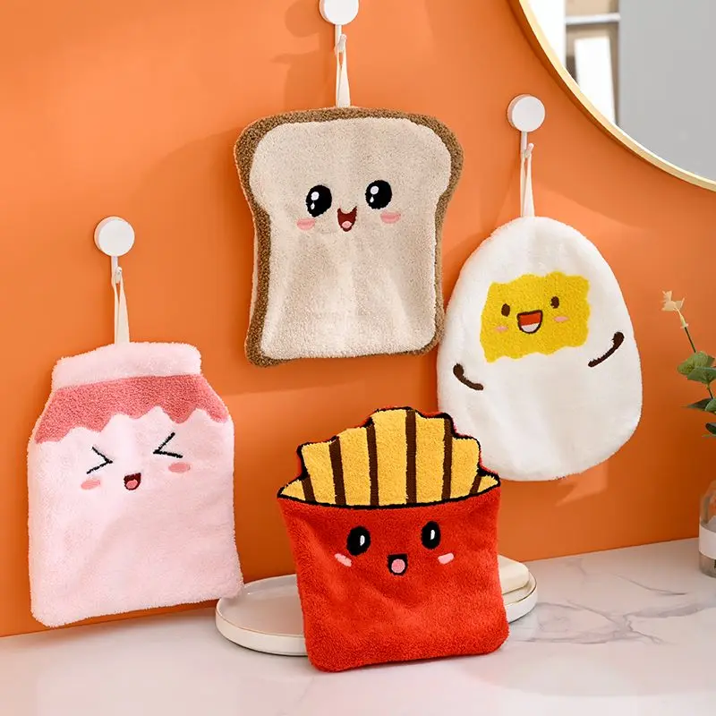 French Fries Bread Cute Cartoon Towel Hanging Kitchen Hand-drying