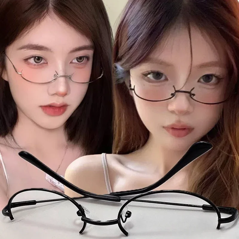 Vintage Harajuku Unisex Oval Glasses Frame for Cosplay and Photography