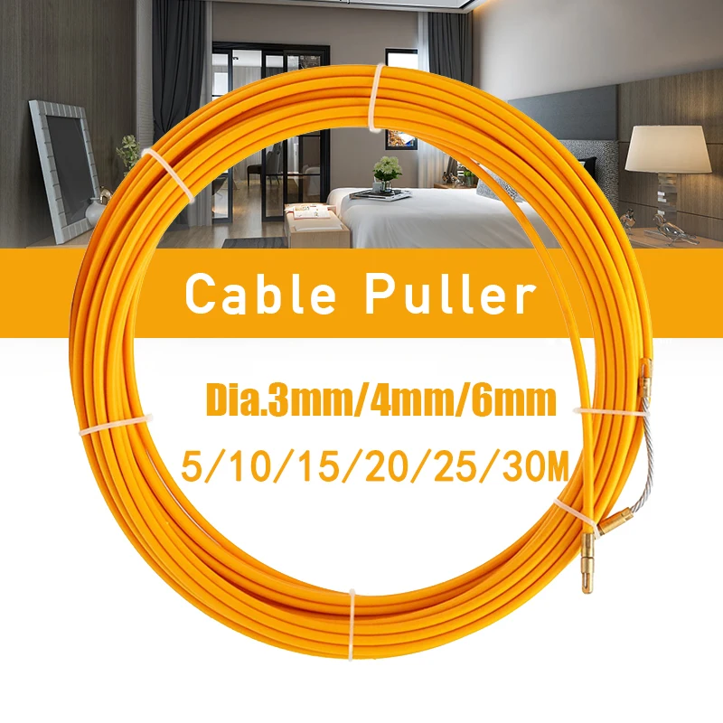 Fio de Fibra de Vidro Extrator do Cabo Peixe Tape Reel Canalização Canalização Rodder Puxando Dispositivo Guia Dia mm mm mm m 10 m 15 m 20 m 25 m 30m