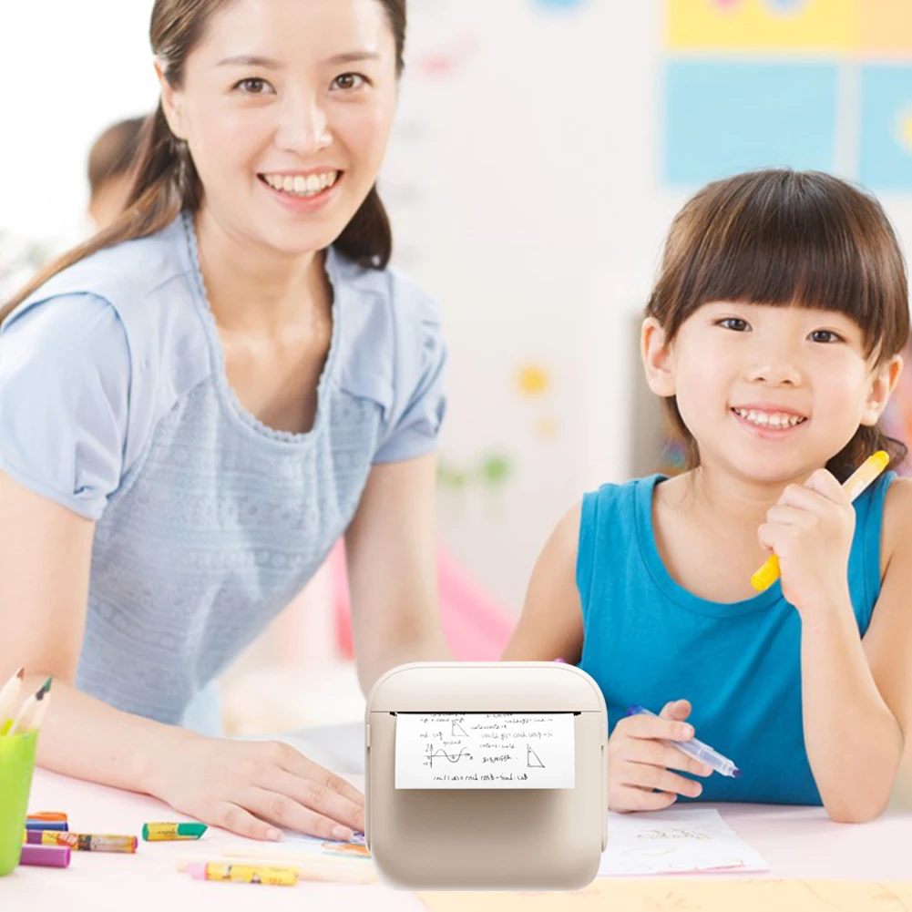 포켓 포토 프린터 200DPI 무선 블루투스 호환 휴대용 전화 프린터(사진 저널 노트 메모용 1롤 용지 포함)