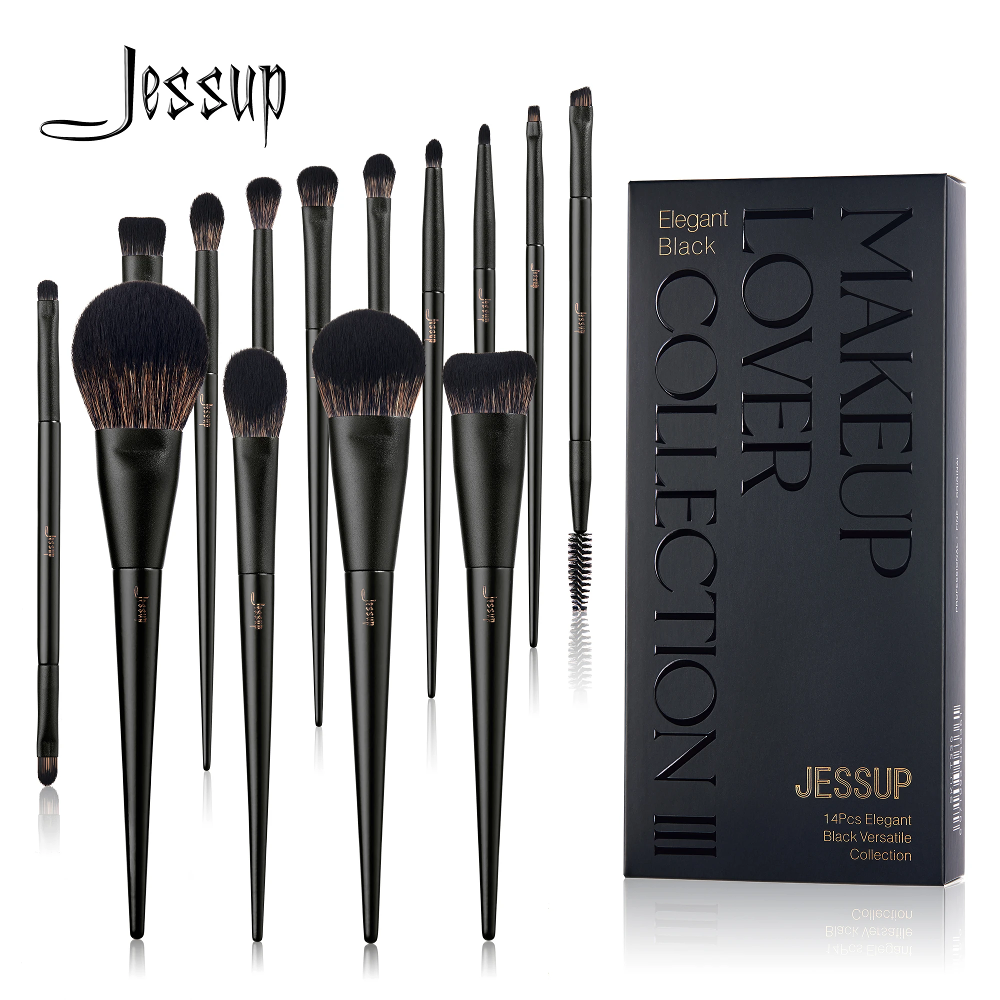 Jessup Makeup Brushes Set 14pcs Make Up Brush Foundation Powder Contour