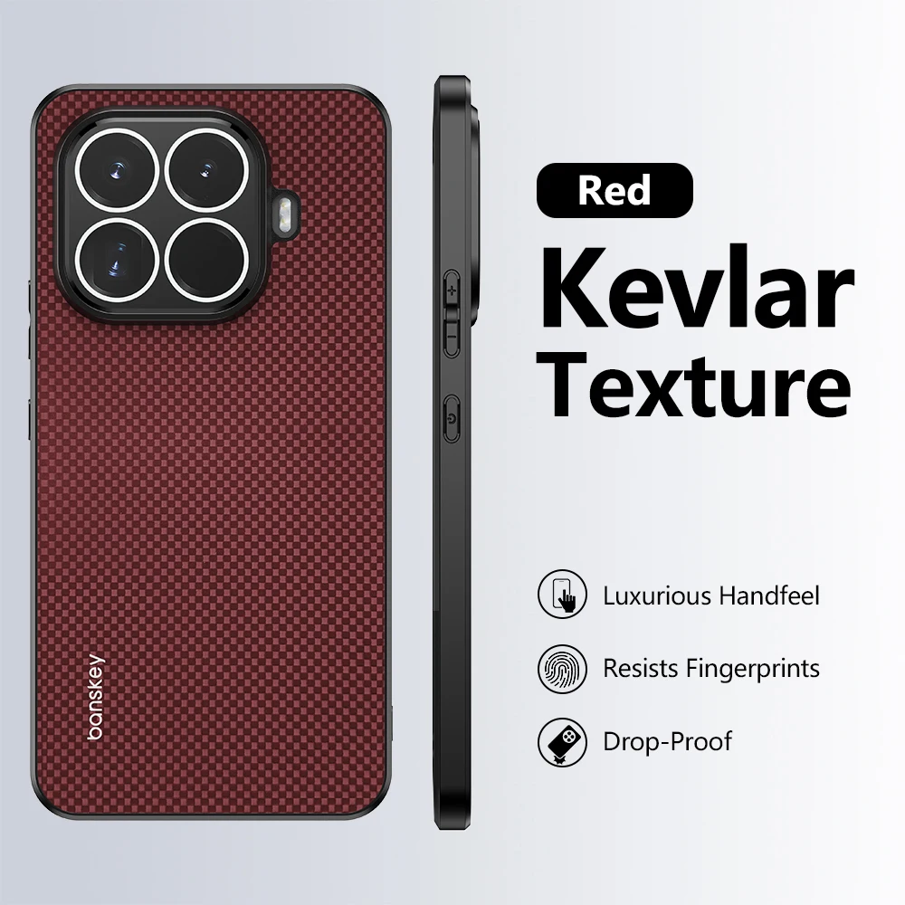 Premium Matte Weave Kevlar Carbon Fiber Case with Camera Lens Protector Cover