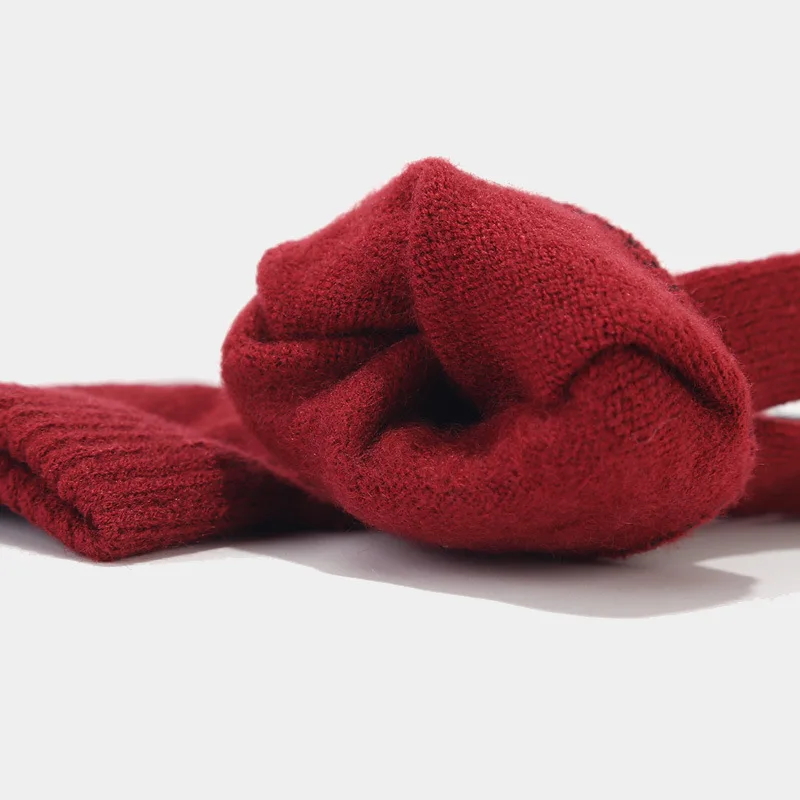 Männer Frauen Kaschmir Strick mütze Hals handschuhe dreiteilig kalt dick wind dicht reiten warmen Anzug Bufanda Hombre Gorro Invierno – Detail 15